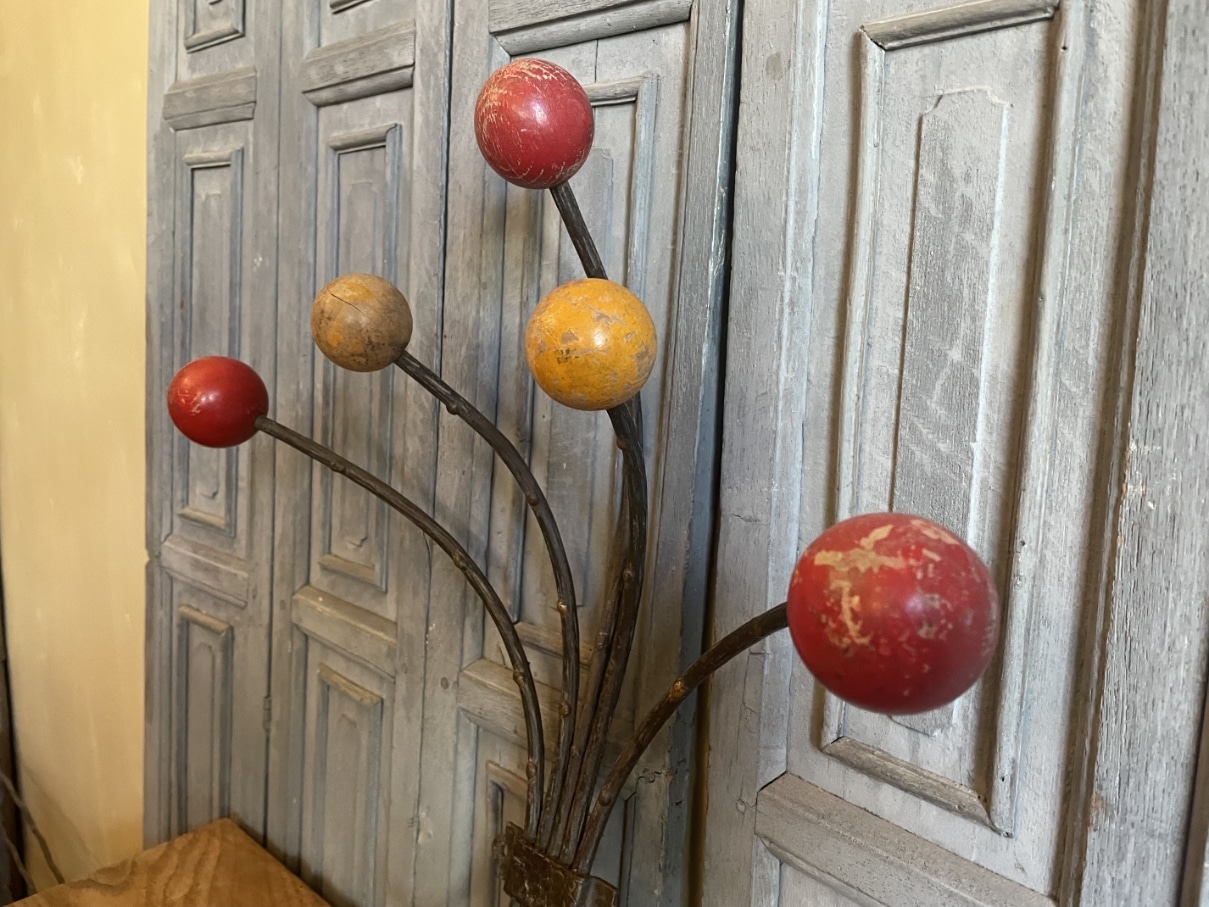 Wandkapstok met houten ballen Kapstok - Afbeelding 2