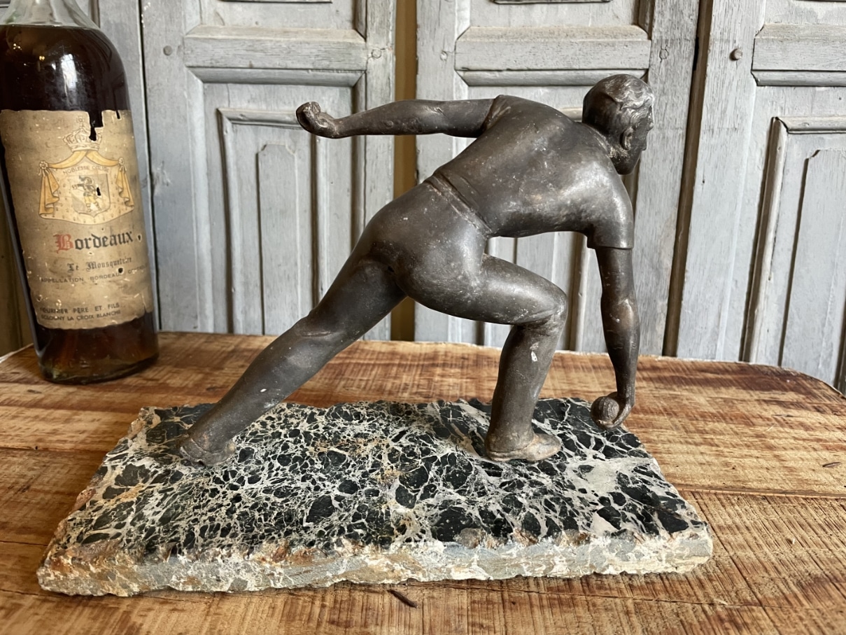 Bronzen Beeld Pétanque Speler - Afbeelding 10