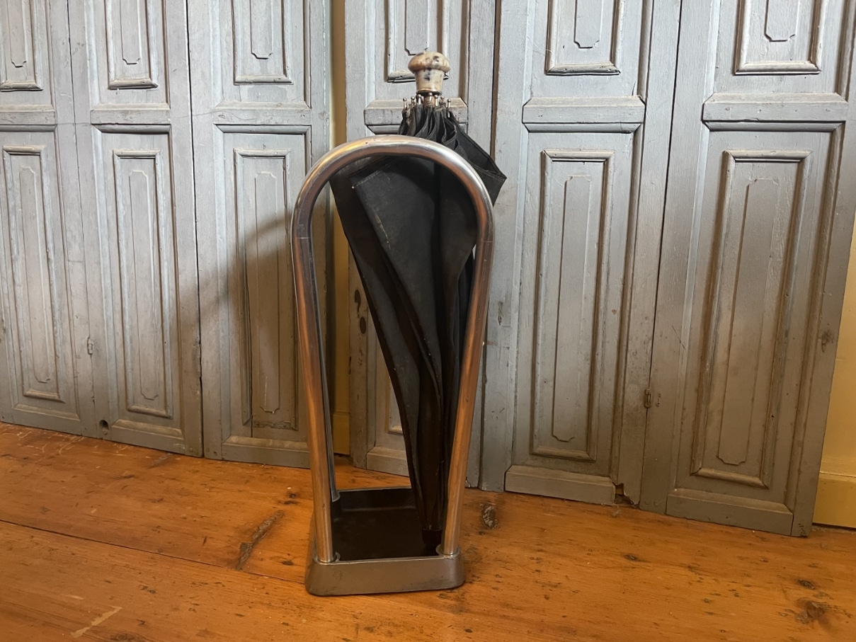 Paraplustandaard Paraplubak Art Deco 1930 Aluminium - Afbeelding 2