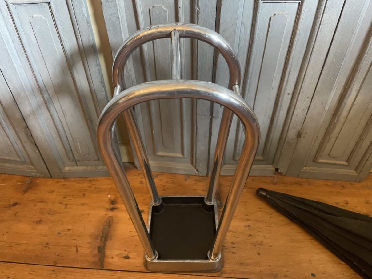 Paraplustandaard Paraplubak Art Deco 1930 Aluminium - Afbeelding 3