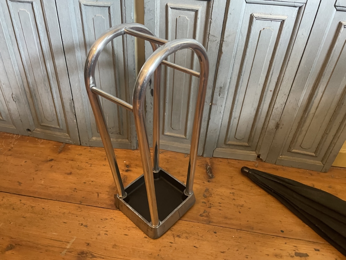 Paraplustandaard Paraplubak Art Deco 1930 Aluminium - Afbeelding 5