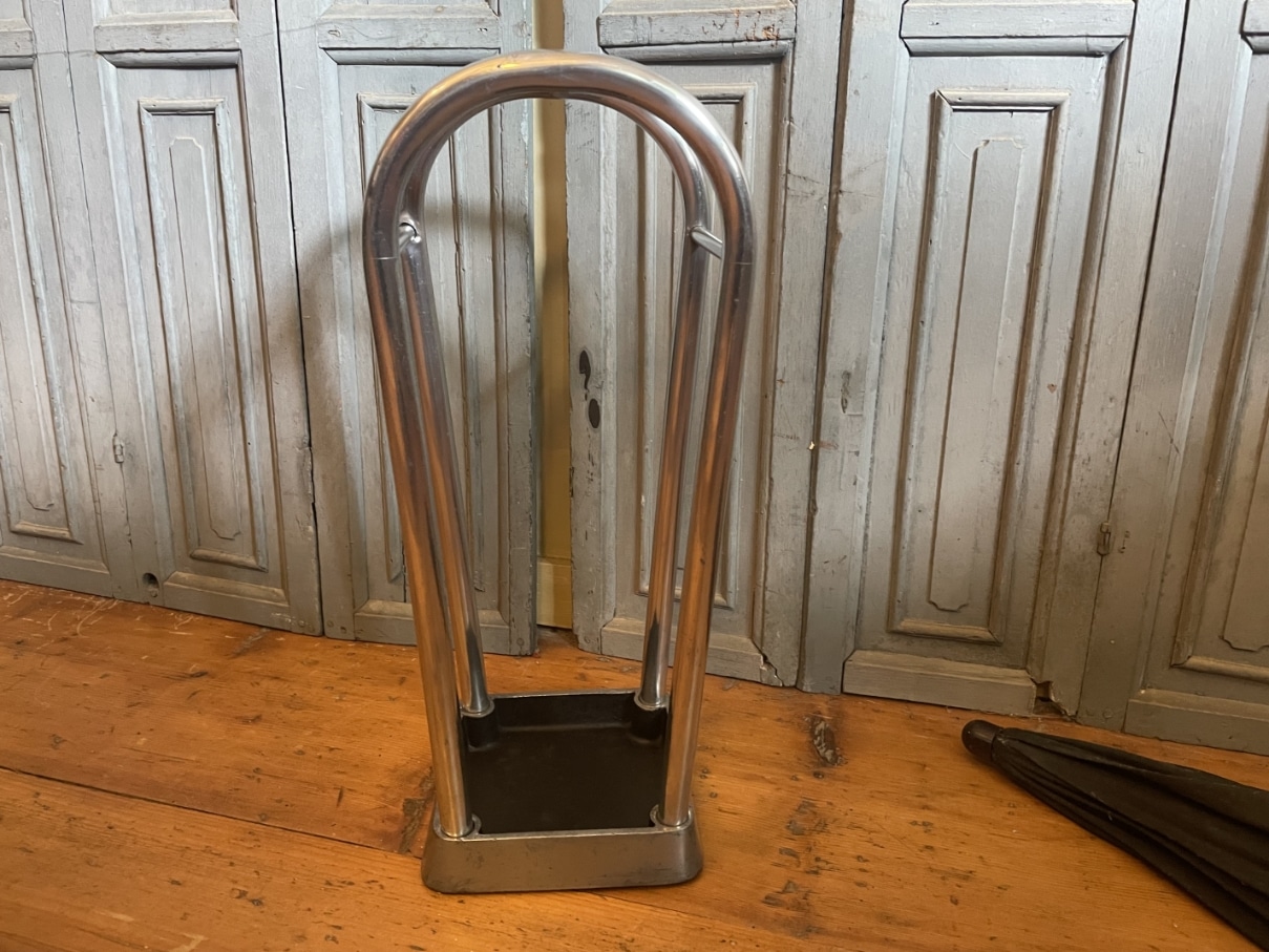 Paraplustandaard Paraplubak Art Deco 1930 Aluminium - Afbeelding 6