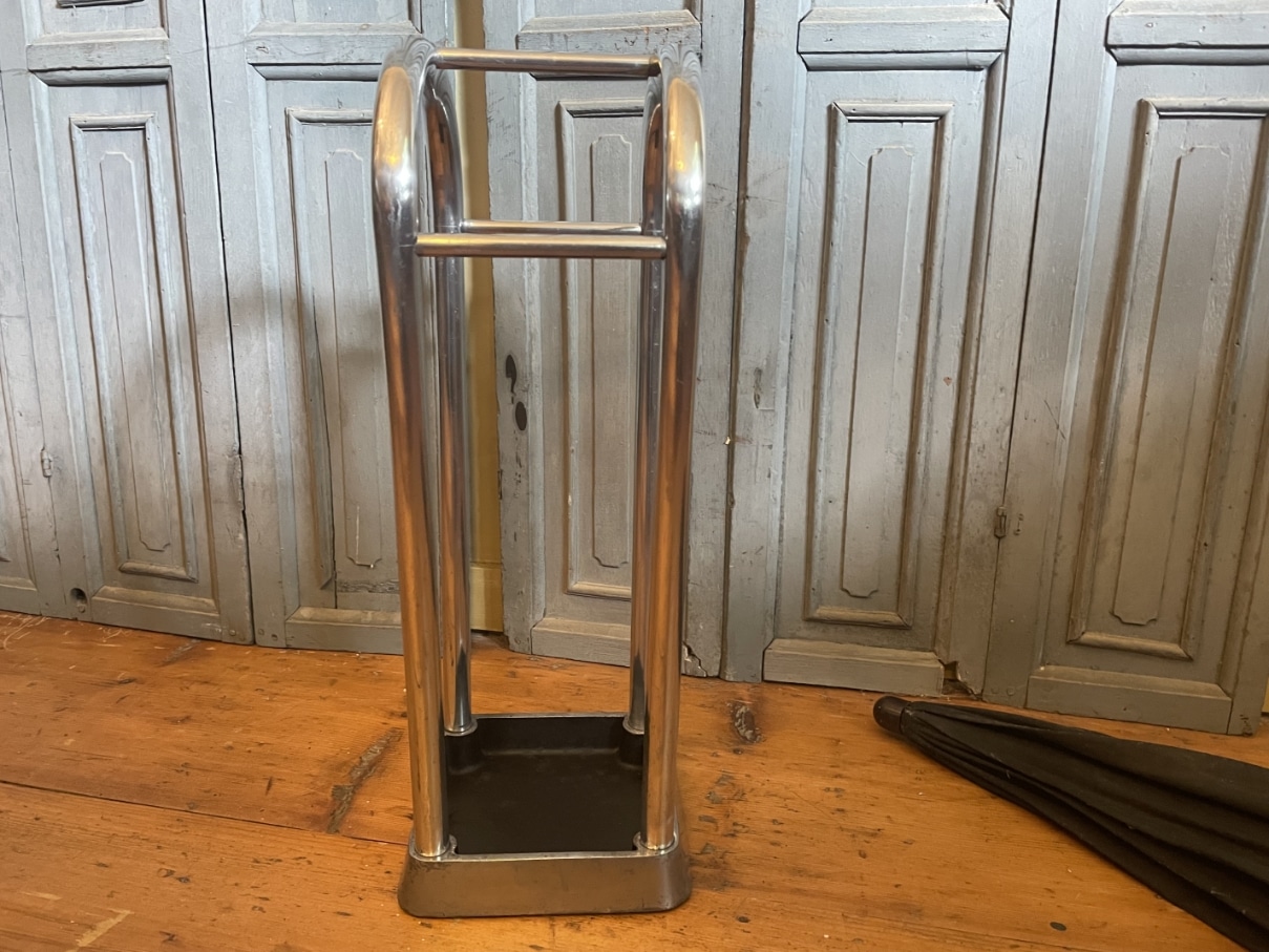 Paraplustandaard Paraplubak Art Deco 1930 Aluminium - Afbeelding 7