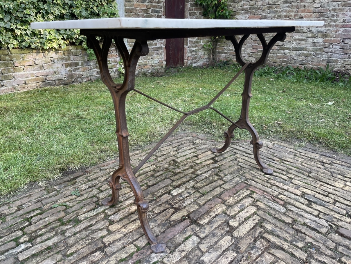 Tuintafel Bistrotafel met Marmer Blad - Afbeelding 11