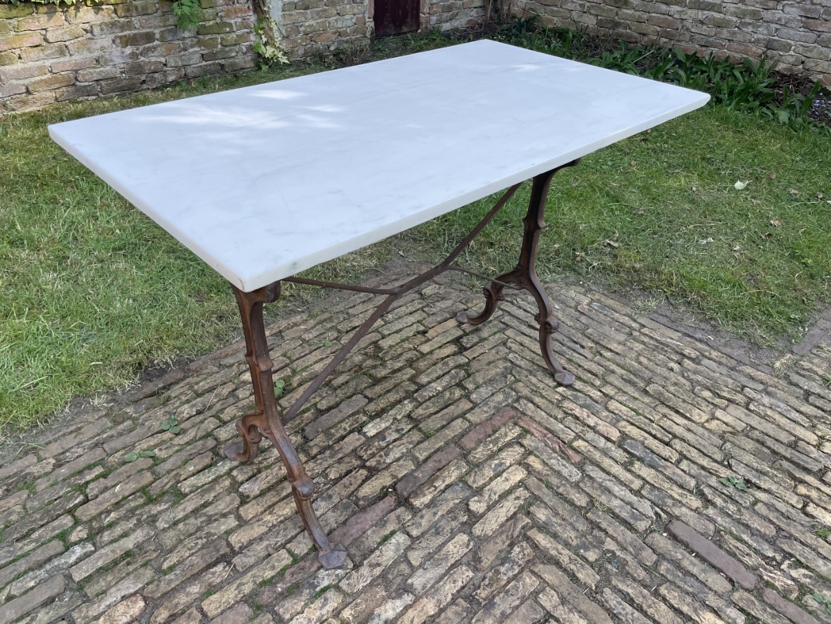 Tuintafel Bistrotafel met Marmer Blad - Afbeelding 12