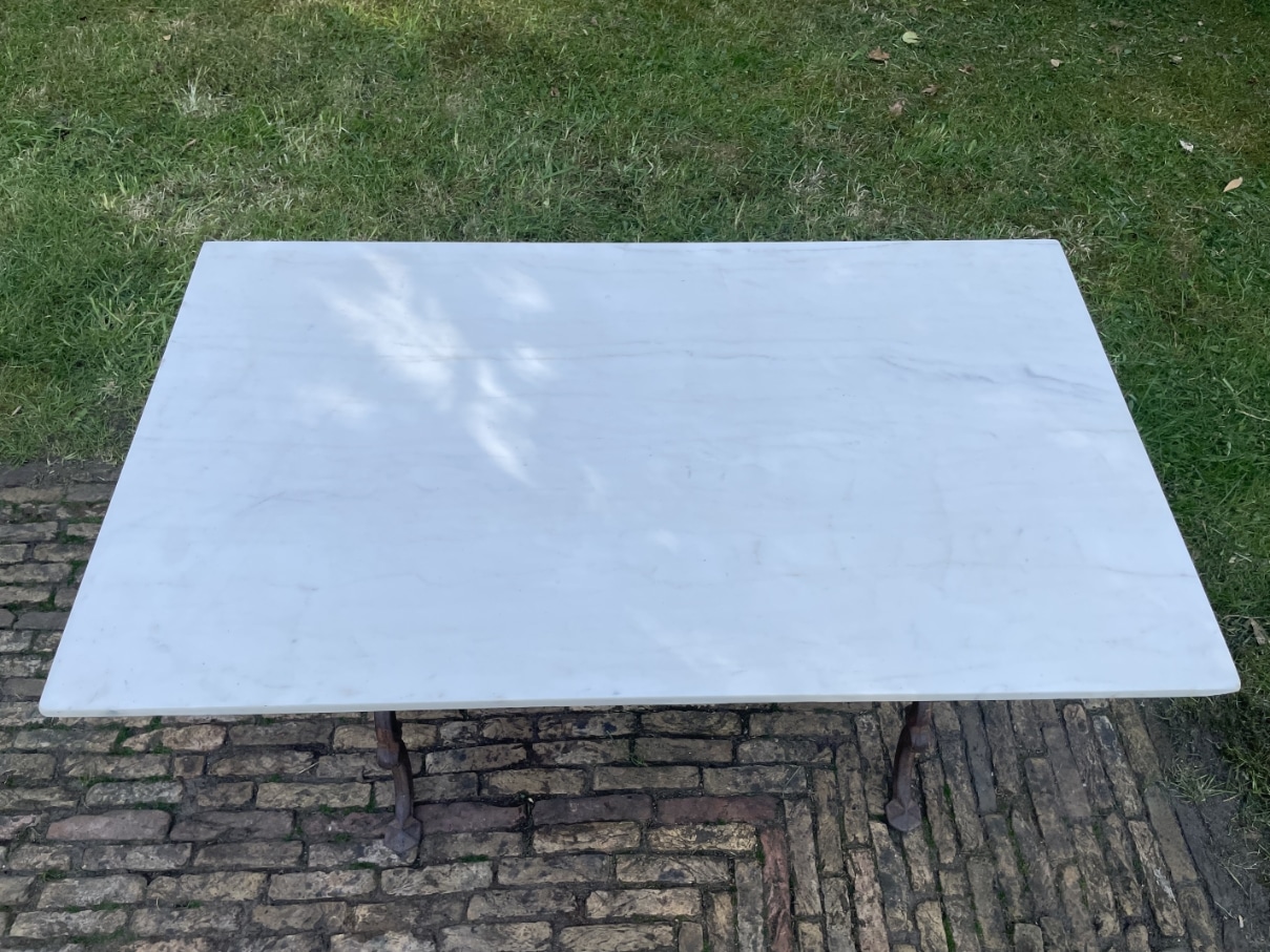 Tuintafel Bistrotafel met Marmer Blad - Afbeelding 13
