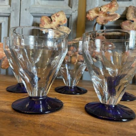 Wijnglazen Waterglazen Blauwe Voet Art Deco