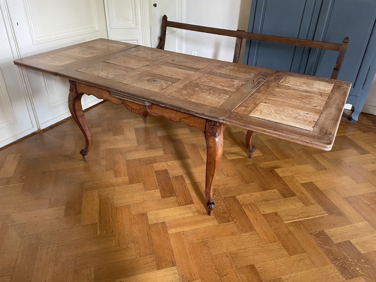 Eettafel Uittrektafel Louis XV Stijl 229 cm. - Afbeelding 2