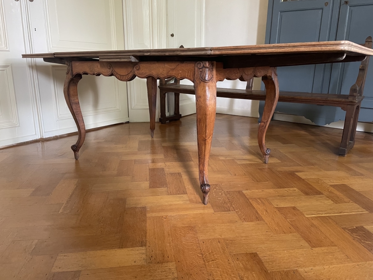 Eettafel Uittrektafel Louis XV Stijl 229 cm. - Afbeelding 3