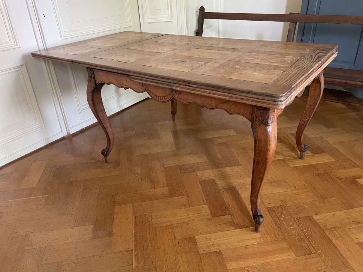 Eettafel Uittrektafel Louis XV Stijl 229 cm. - Afbeelding 4