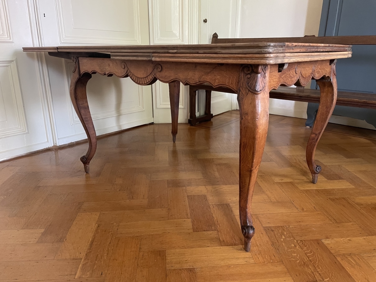 Eettafel Uittrektafel Louis XV Stijl 229 cm. - Afbeelding 5