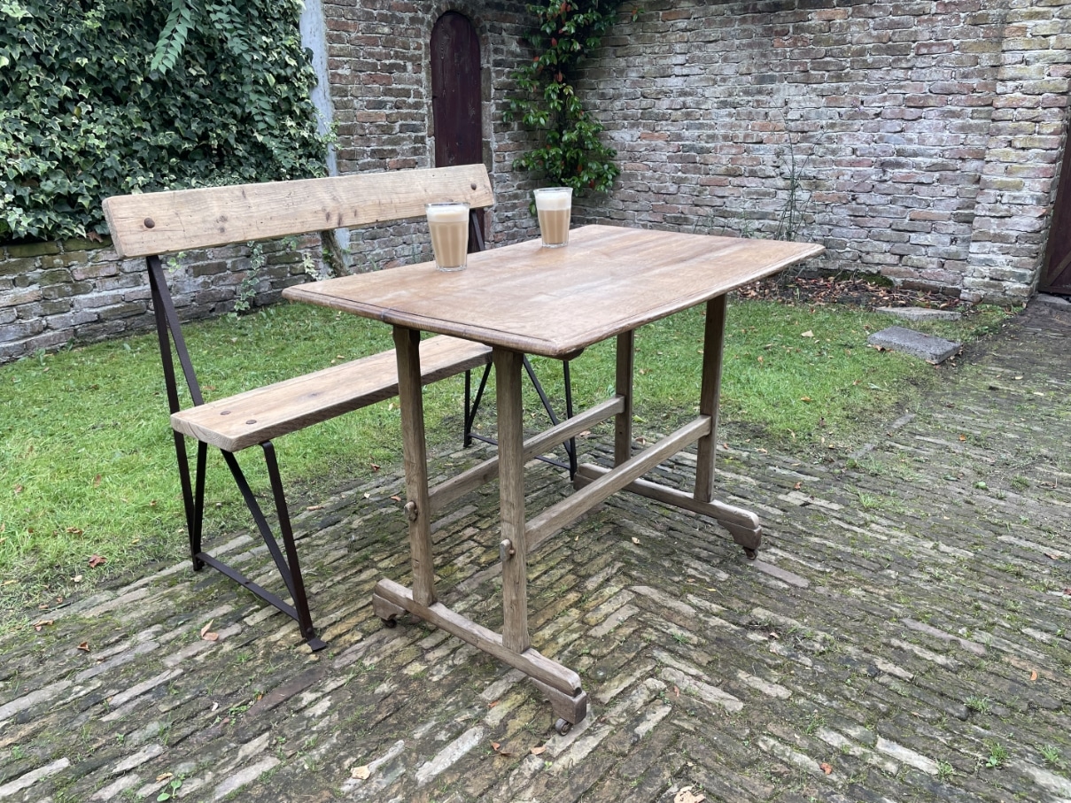 Tuinbank Halbank Bank met rugleuning - Afbeelding 2
