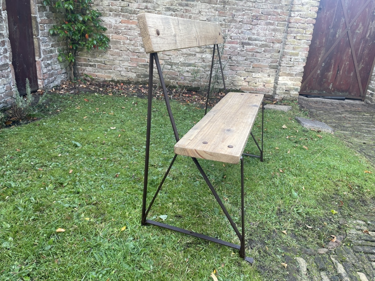 Tuinbank Halbank Bank met rugleuning - Afbeelding 4