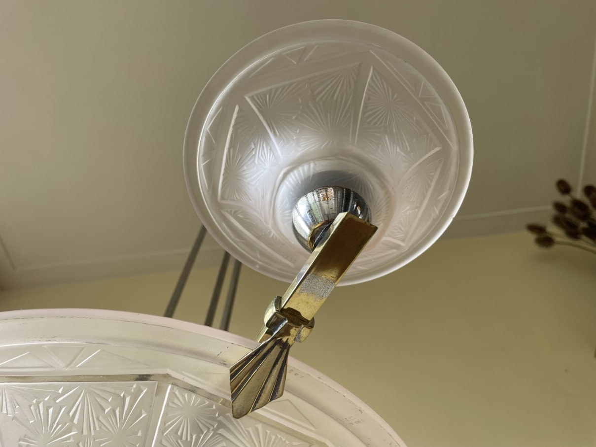 Plafondlamp Hanglamp Art Deco 1930 - Afbeelding 13