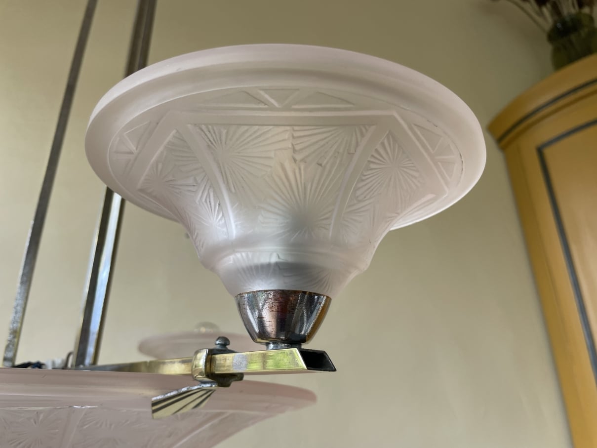 Plafondlamp Hanglamp Art Deco 1930 - Afbeelding 14