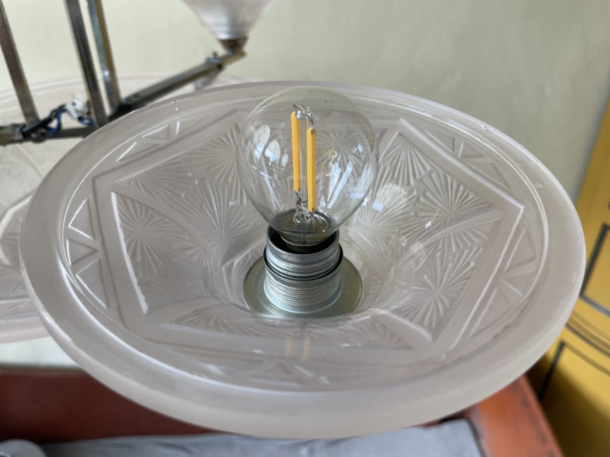 Plafondlamp Hanglamp Art Deco 1930 - Afbeelding 16