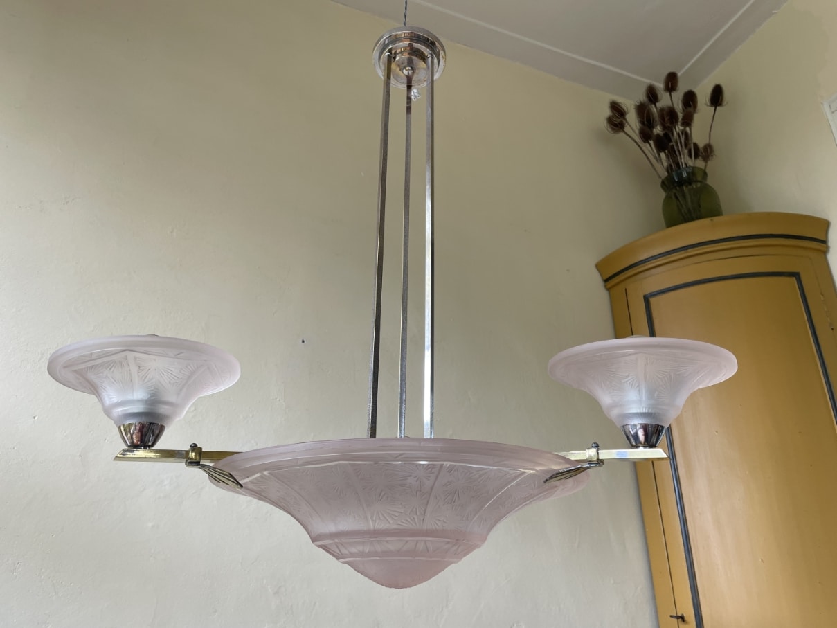 Plafondlamp Hanglamp Art Deco 1930 - Afbeelding 17