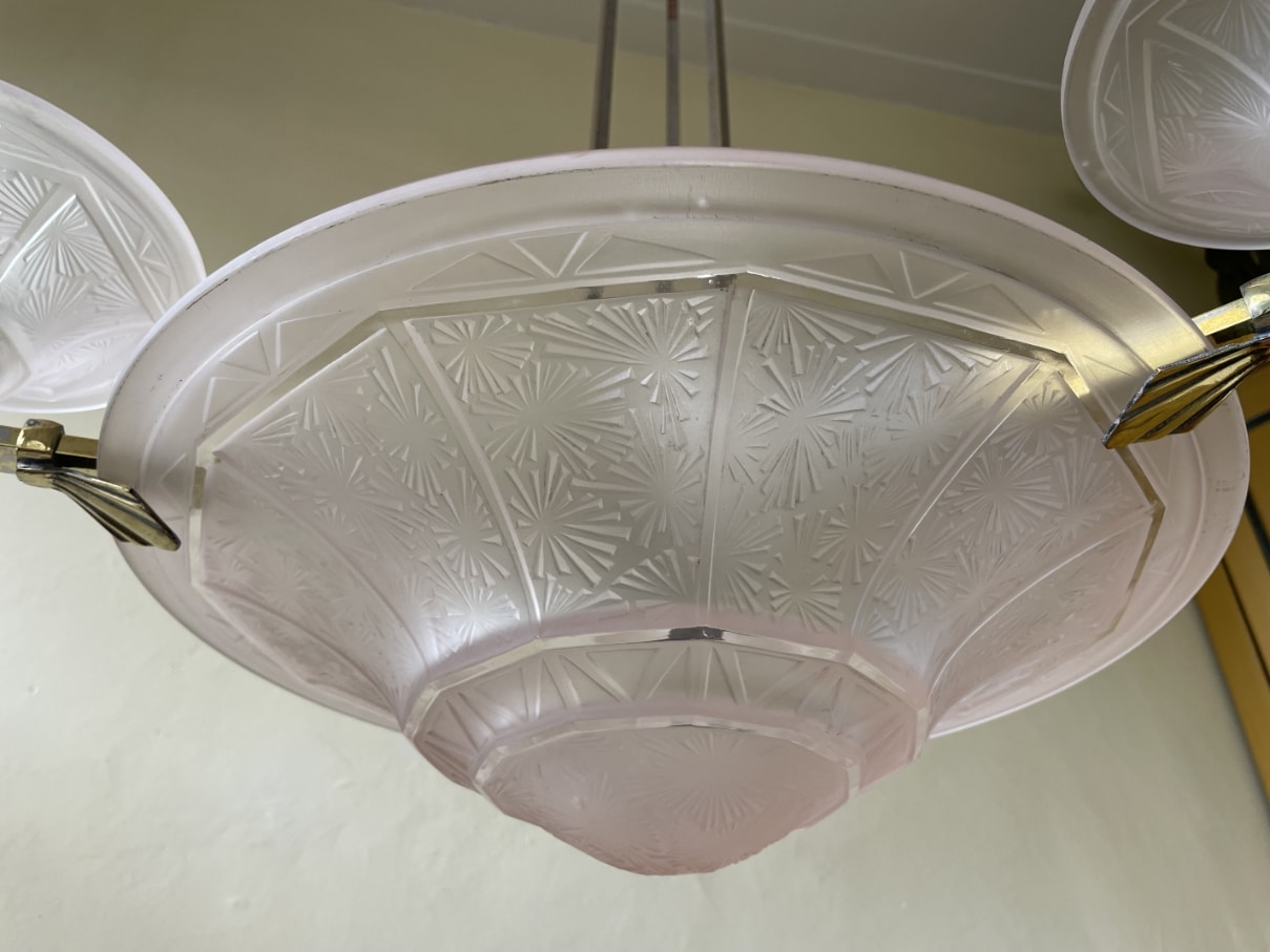 Plafondlamp Hanglamp Art Deco 1930 - Afbeelding 5