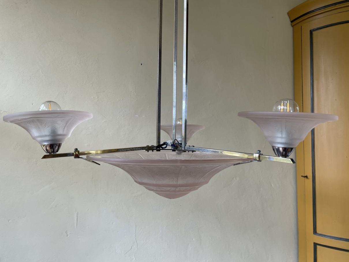 Plafondlamp Hanglamp Art Deco 1930 - Afbeelding 10