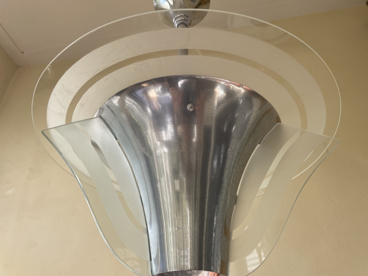 Grote Schijflamp Art Deco 1930 Petitot - Afbeelding 6