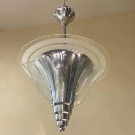 Grote Schijflamp Art Deco 1930 Petitot