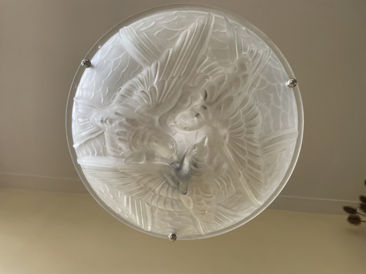 Lamp Hanglamp Schaallamp Noverdy Art Deco 1930 - Afbeelding 2