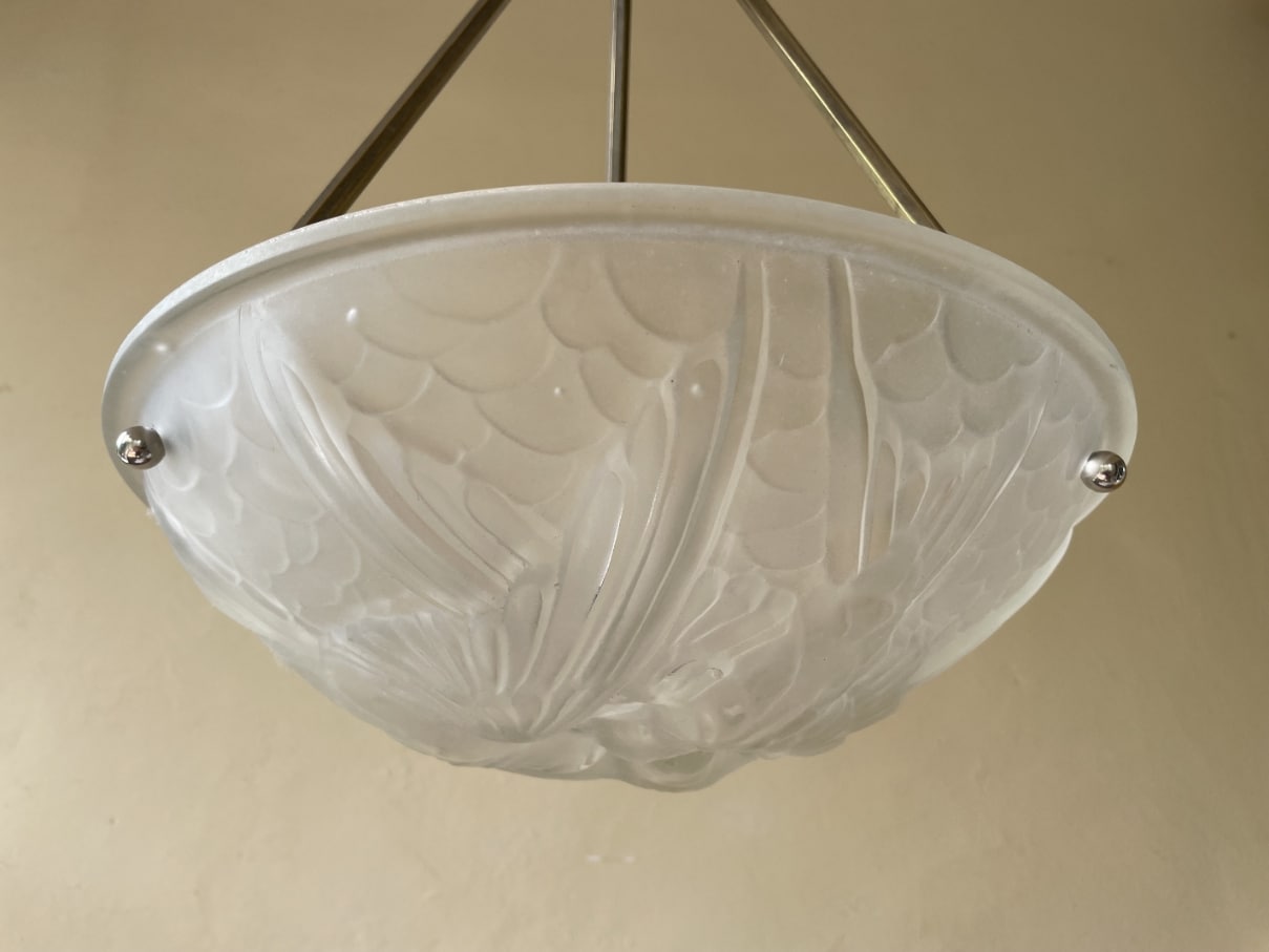 Lamp Hanglamp Schaallamp Noverdy Art Deco 1930 - Afbeelding 4