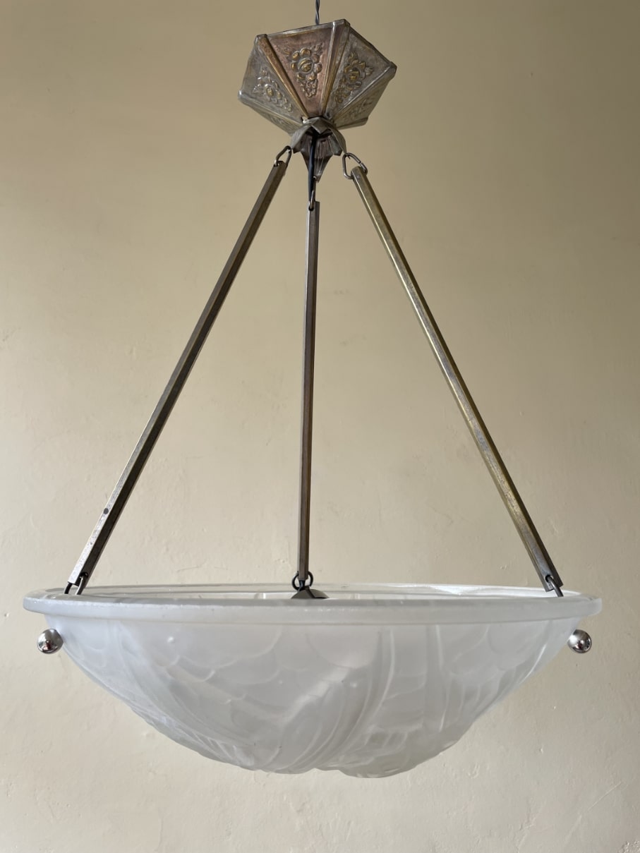 Lamp Hanglamp Schaallamp Noverdy Art Deco 1930 - Afbeelding 6