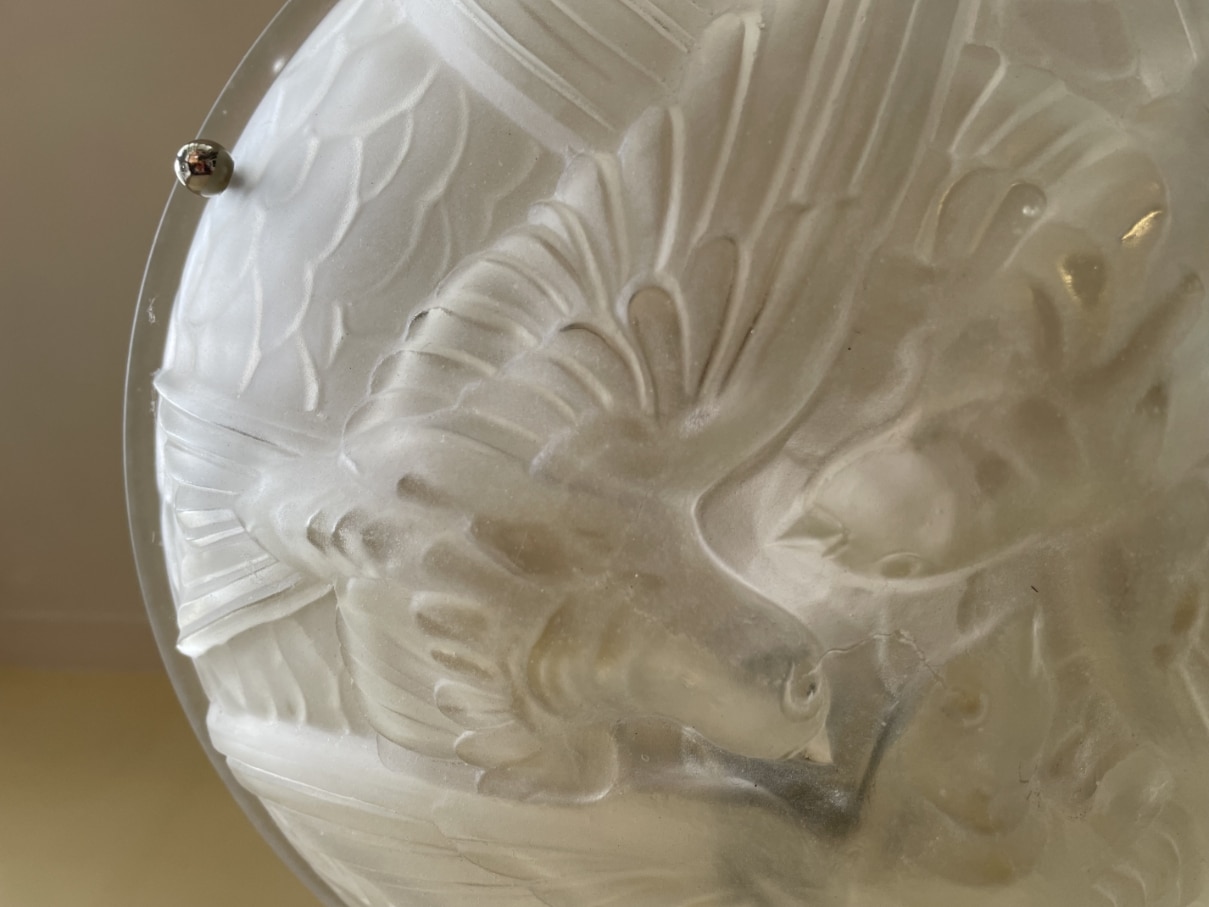 Lamp Hanglamp Schaallamp Noverdy Art Deco 1930 - Afbeelding 7