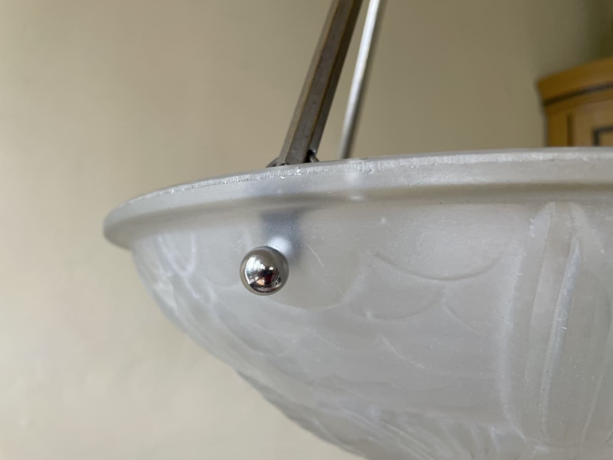 Lamp Hanglamp Schaallamp Noverdy Art Deco 1930 - Afbeelding 9