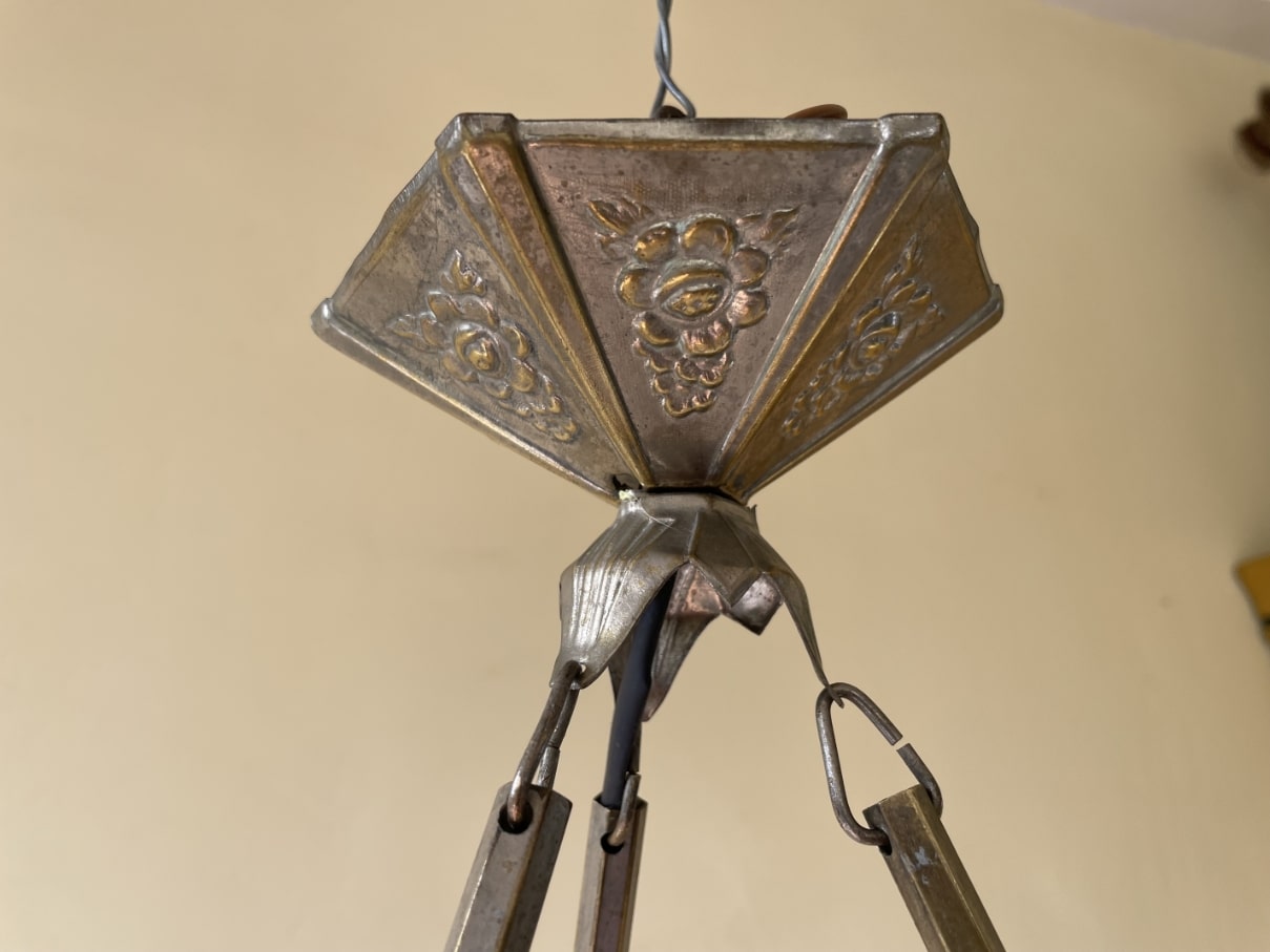 Lamp Hanglamp Schaallamp Noverdy Art Deco 1930 - Afbeelding 10
